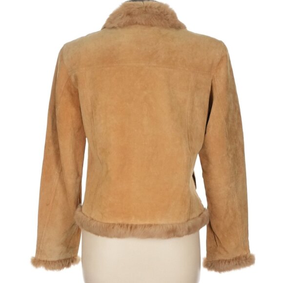 Wilson's Leather Suede Jacket with Fur Trim - Picture 3 of 5